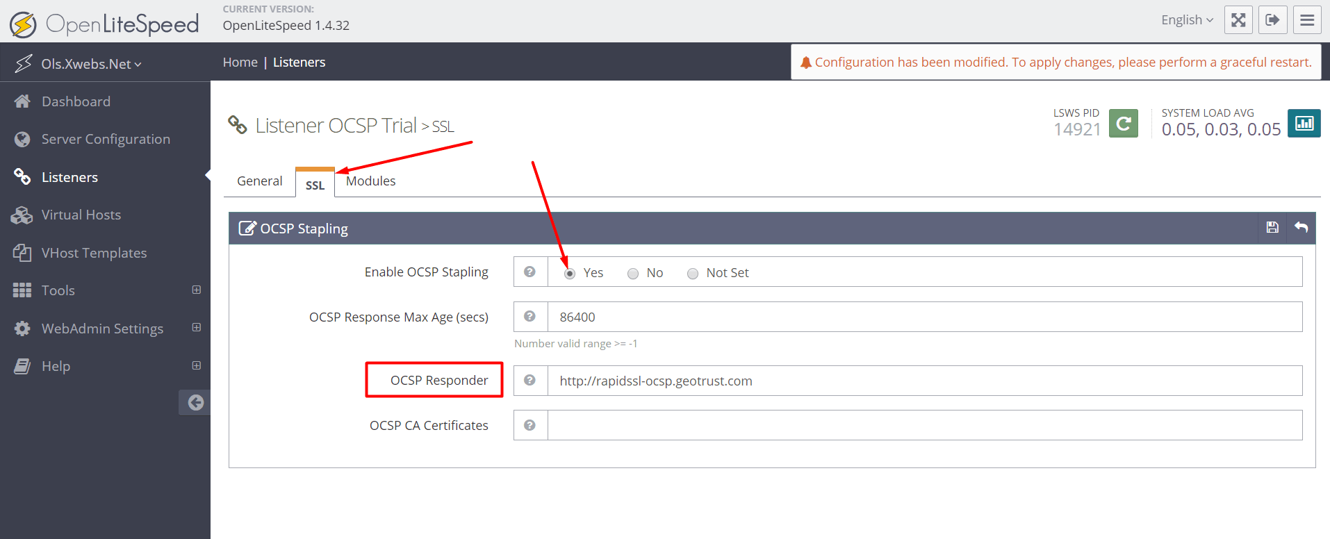 Template enable. OPENLITESPEED русский язык. Установка LITESPEED сервер. OCSP stapling nginx. Open Speed.